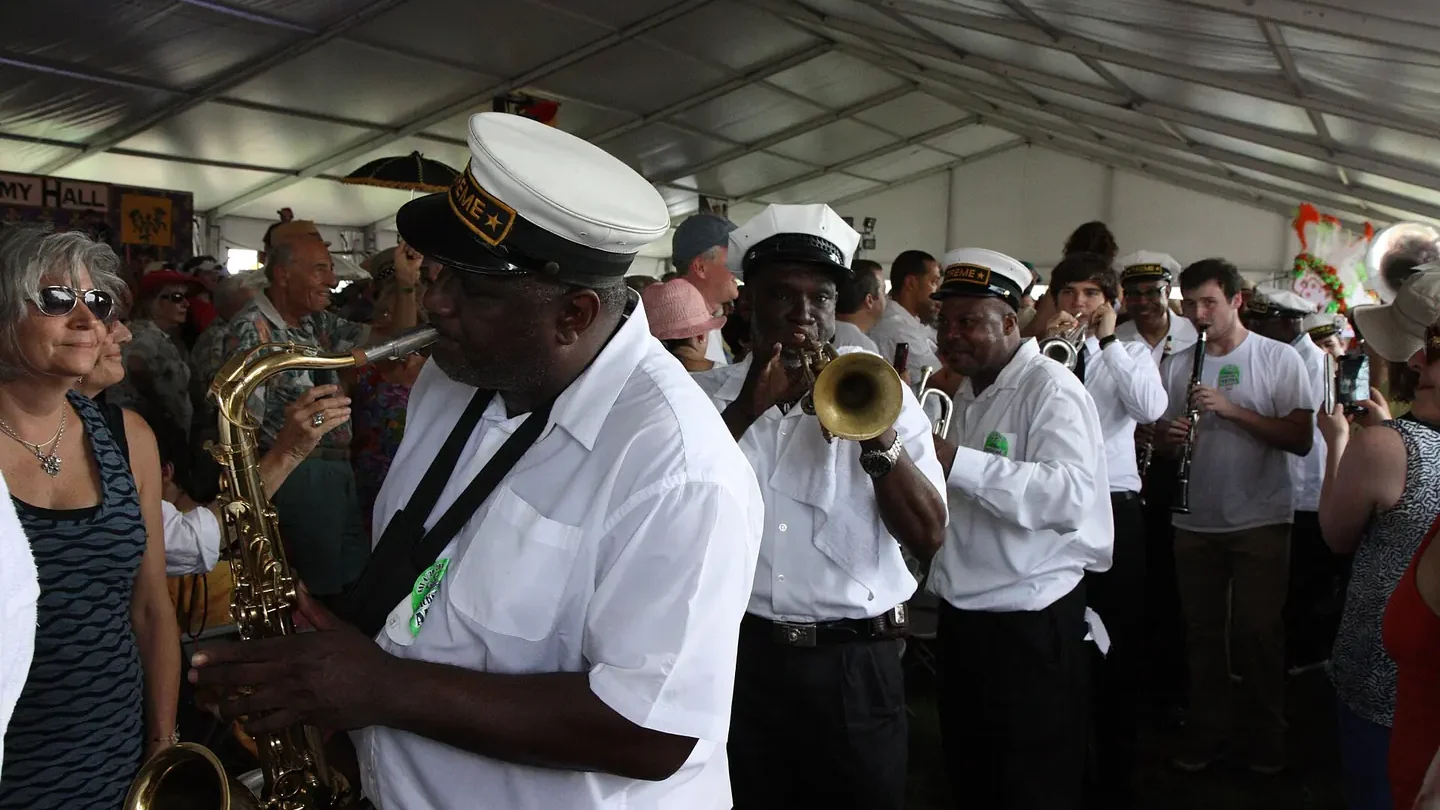Tremé Brass Band performing at New Orleans Jazz Fest