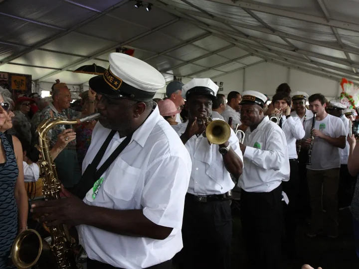 Tremé Brass Band performing at New Orleans Jazz Fest